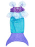 Girls Purple Blue Mermaid Fish Scale Tail Halloween 2 Pc Dress Costume 2-9 - SophiasStyle.com